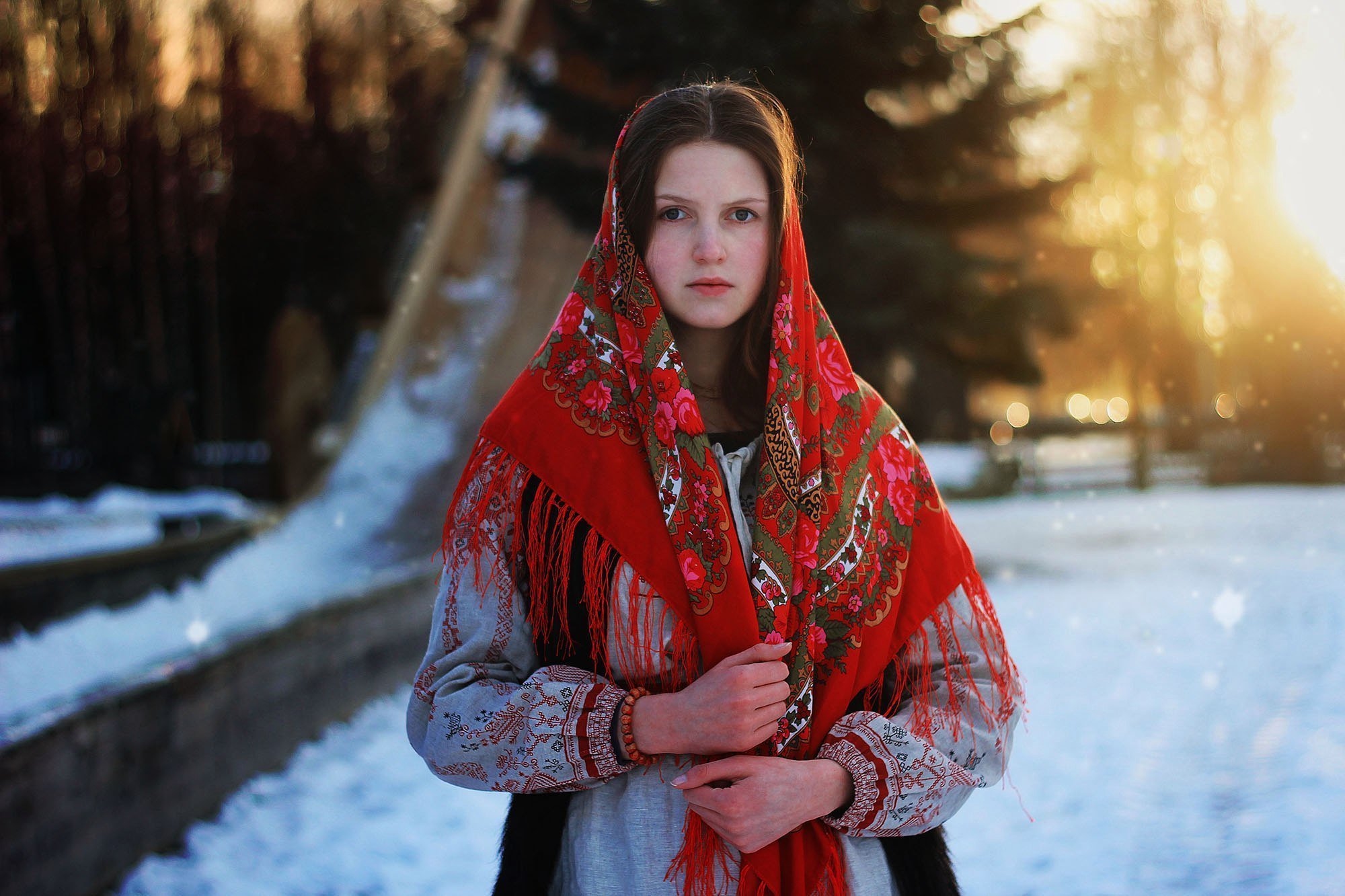 Girls in Slavic costumes in Duntai