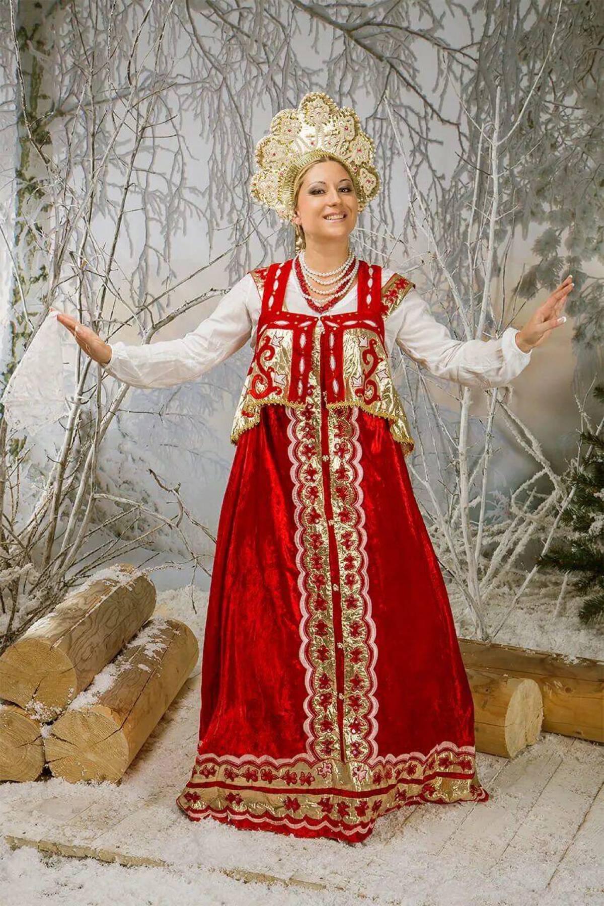 Girls in Slavic costumes in Duntai